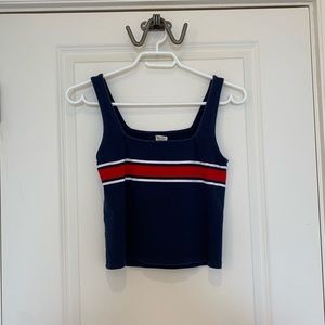 brandy Melville navy blue cropped tank top size: S